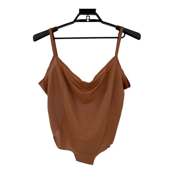 Skims Bodysuit Sheer Sculpt shapewear brown size 4X - Picture 1 of 6